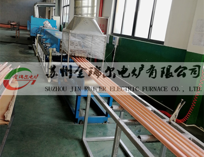 Continuous annealing furnace with steel strip for copper tube